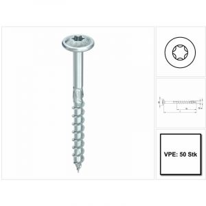 Image de Heco Vis bois Topix Plus Acier A3K - T&ecirc;te ronde 8 x 200 mm Filetage partiel T40 - Bo&icirc;te de 50