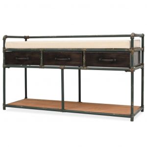 VidaXL Banc de rangement avec coussin 107,5 x 34,5 x 59 cm