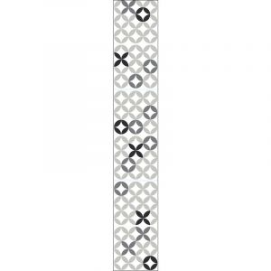 Plage Sticker carrelage adhésif décoratif autocollant lessivable, formes géométriques nuances de gris triangles et ronds, x6, 15 cm x 15 cm - Gris / argent