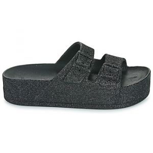 Cacatoes - Sandales Compensées Femme Caipirinha Glitter Noires - Noir - 37 - Femme - Sandales - Boutique Seven's