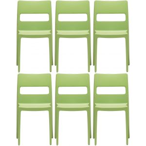 Scab 6 Chaises vertes design - SAI - Lot de 6 - déco
