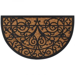 VidaXL Tapis De Porte Demi-Rond 45x75 Cm Caoutchouc Et Fibre De Coco