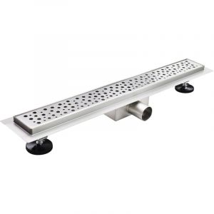 GUMI Caniveau de douche à l'Italienne motif bulle L.60 cm acier inoxydable, siphon anti-odeurs à débit élevé