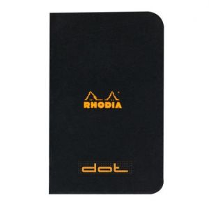 Image de Rhodia 119155C - Carnet piqûre Classic noir format 75x120, 24 feuilles 80 g/m², dot grid