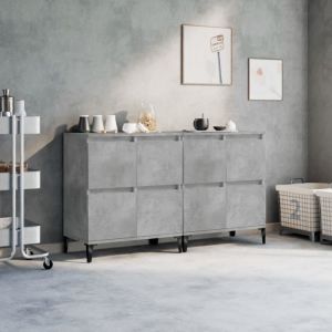 VidaXL Buffets 2 pcs gris béton 60x35x70 cm bois d'ingénierie 3185763