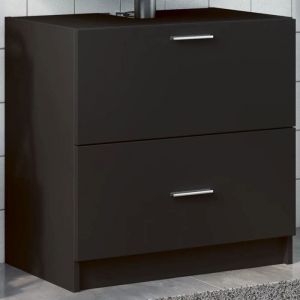 VidaXL Armoire d'évier noir 59x37x59 cm bois d'ingénierie, armoire de salle de bain, armoire de rangement salle de bain, meuble lavabo de salle de bain
