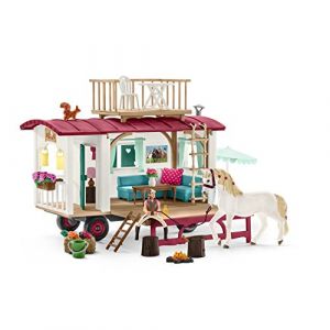 Image de Schleich Figurines chevaux : Caravane pour les rencontres secrètes du club