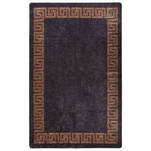 Image de VidaXL Tapis lavable antidérapant 160x230 cm Noir et doré