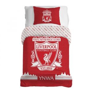 Character World Liverpool FC Parure de lit 1 Personne avec Housse de Couette réversible et taie d'oreiller Assortie Rouge