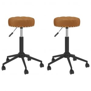 Image de VidaXL Chaises Pivotantes ¿¿ D?Ner 2 Pcs Marron Velours