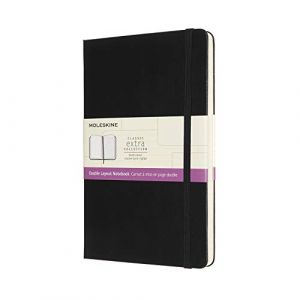 Moleskine Carnet classique grand format ligné à pages blanche couverture rigide Noir