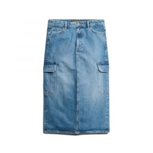 Superdry Jupe en jean mi-longue à poche cargo femme
