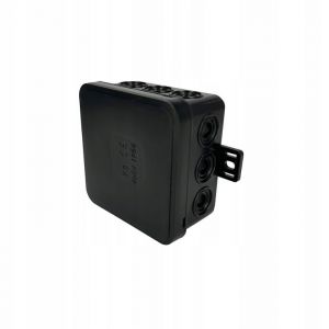 Bo&icirc;te de d&eacute;rivation en saillie 75x75x41mm IP54 12 passe-c&acirc;bles &agrave; membrane int&eacute;gr&eacute;s noir V5 EDO777912 EDO Technic