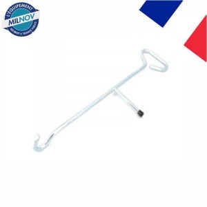 Milnov Crochet l&egrave;ve plaque double poign&eacute;es longueur 570mm &Oslash; 12 mm