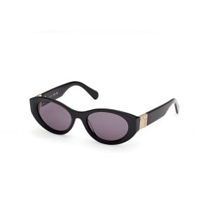 MAX&Co Femme MO0123 01A Lunettes de soleil Ac&eacute;tate Noir Fum&eacute;e Ronde Normale