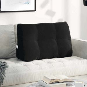 VidaXL Coussin De Dos Noir 80 X 24 X 50 Cm Velours