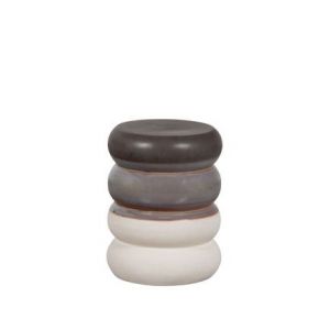 Made by Woood BULB - Tabouret en céramique H44xø34cm - Blanc / Gris