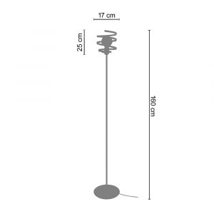 Tosel Lampe sur pied en fer avec abat-jour en forme de spirale de couleur rose Karol