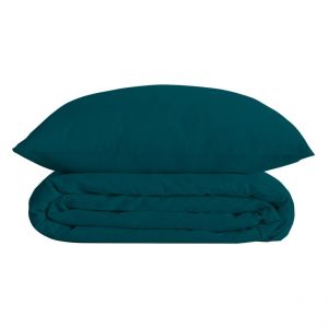 Parure de lit Bleu en percale de coton 220x240 cm