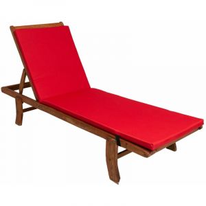 Coussin de chaise longue 190x60x4cm, coussin pour chaise longue de jardin, chaise longue en bois rouge, coussin de chaise longue de piscine