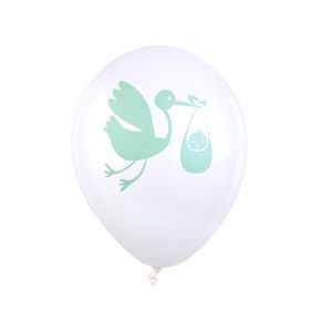 Santex 5727-10, Sachet de 8 Ballons gonflables Baby Shower, Vert