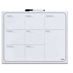 DESQ Planificateur de semaine magnétique sans cadre 40x50 cm Blanc