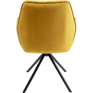 Kare Design Karedesign Chaise avec accoudoirs Mila velours jaune