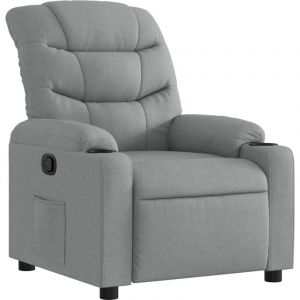 VidaXL Fauteuil inclinable Gris clair Tissu