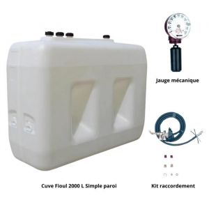 Roth Kit Cuve fioul 2000 l simple paroi + Kit aspiration + Jauge