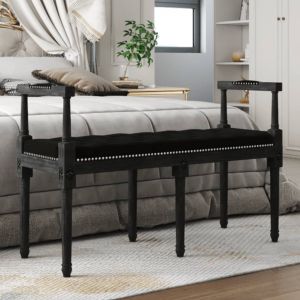 VidaXL Banc Noir 110x40x70 cm Velours
