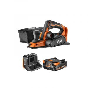 AEG Pack Rabot - BHO18BL-0 - 18V Brushless - 82mm - 1 batterie 2.0Ah - 1 chargeur - SETL1820S