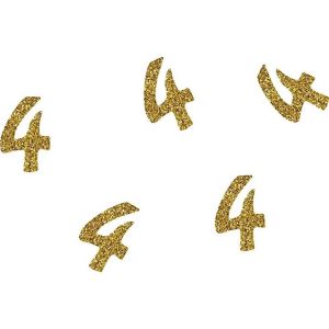 Ruedelafete Lot de 50 confettis paillet&eacute;s Chiffre 4 Or