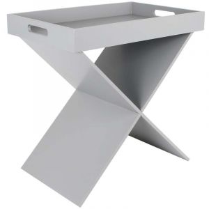 Image de The home deco factory Table d'appoint avec plateau amovible Gris SILVIA