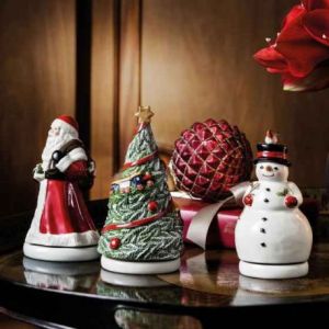 Villeroy & Boch Nostalgic Melody bonhomme de neige rotatif, blanc, 9 x 9 x 17 cm