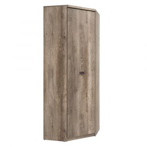 SANS Armoire d'angle 1 porte Abel Bois et Gris