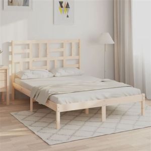 VidaXL Cadre de lit bois massif 150x200 cm très grand