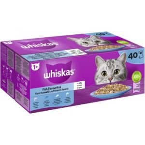 Whiskas Mega Pack 1+ s&eacute;lection de poisson en gel&eacute;e 40 x 85 g