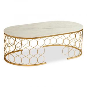 Image de Table B e Design en Marbre "Mayano" 110cm Or Prix