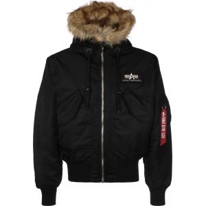 Alpha industries 45P Hooded Custom, taille M, homme, noir