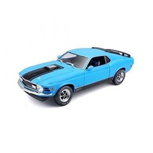 Maisto Voiture Miniature Ford Mustang Mach 1 (1970) - Bleu - Échelle 1:18