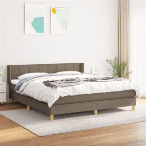 VidaXL Boxspring met matras stof taupe 160x200 cm3130285