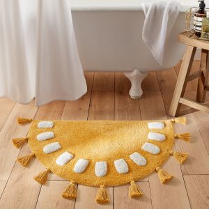 Tapis de bain coton recyclé Alessio Jaune Taille 50X90 cm