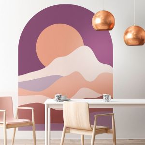 Ambiance Sticker Papier peint intissé pré-encollé fresques géants - ARCHE AU CRÉPUSCULE FÉERIQUE - adhésif décorative - 80x60cm