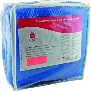 Couverture solaire &agrave; bulles - Phs bois composite - Bleu - 7.50x3.70m