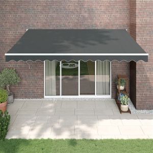VidaXL Auvent Rétractable Automatique, Store Banne Résistant aux UV, Auvent Téléscopique de Terrasse Balcon Jardin Extérieur, Anthracite 4,5x3 m