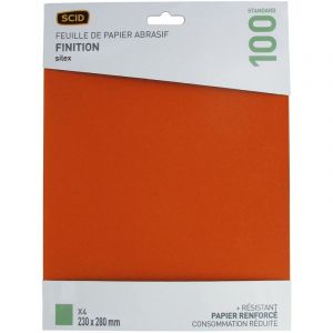 SCID Papier de verre Silex - Grain 100 - Vendu par 4