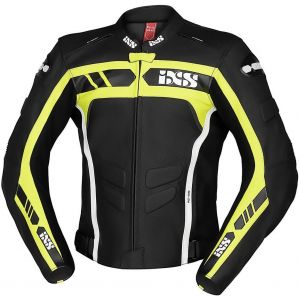 IXS Sport RS-600 1.0 Veste en cuir de moto Noir Jaune 50