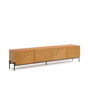 Meuble TV hifi vintage, Lodge Noyer / Noir Taille Taille Unique