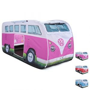 Image de Volkswagen VW Collection Combi Bus T1 Camper Van Tente de Camping Pop up pour Enfants (Rose & Blanc)