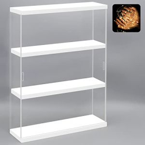 Nonemey Vitrine Murale pour Collection en Acrylique avec Guirlandes Lumineuses &ndash; Bo&icirc;te Vitrine Anti-Poussi&egrave;re &agrave; 2/3 Niveaux pour Figurines et Lego